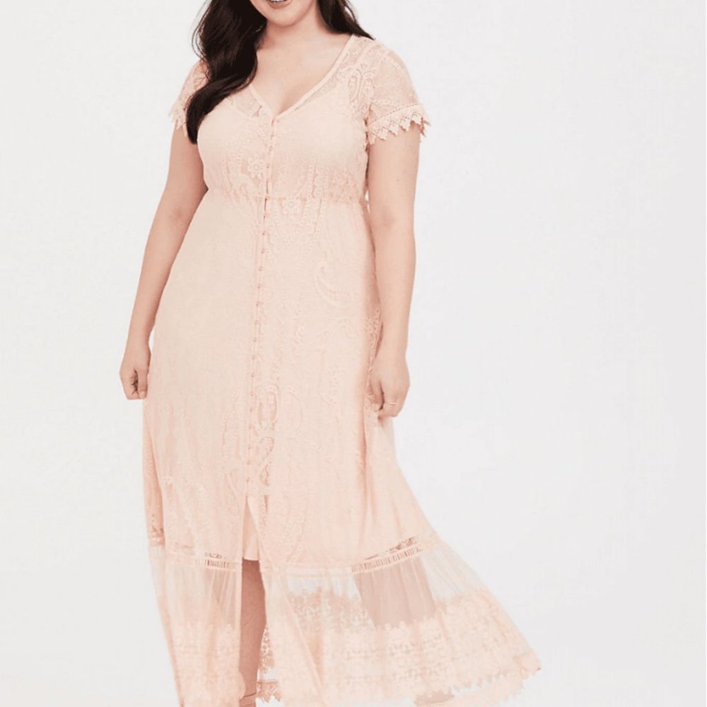 Ivory Lace A-Line Boho Dress